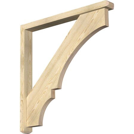 Ekena Millwork Balboa Craftsman Rough Sawn Bracket w/ Offset Brace, Douglas Fir, 4"W x 38"D x 38"H BKT0402X38X38BOA04RDF